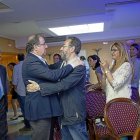 El presidente de la Junta, Juan Vicente Herrera, a su llegada al mitin de Soria en la tarde de ayer.-ICAL