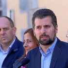 Luis Tudanca, en un momento de su comparecencia ayer ante los medios en Segovia.-ICAL