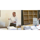 Fernando Rey y Juan José Sanz Vitorio recogiendo sus enseres de los despachos que ahora dejan.-PABLO REQUEJO / PHOTOGENIC