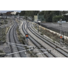 Trazado de la nueva vía del Alta Velocidad, en su entrada a la estación de la capital leonesa.-Bruno Moreno