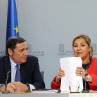 Antonio Sáez y Rosa Valdeón, en la rueda de prensa posterior al Consejo de Gobierno-ICAL