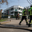 El sitio de la explosion de un paquete bomba en Chile.-EFE