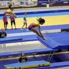 Varias gimnastas durante el Campeonato de España de trampolín sincronizado en 2015.-M.A.SANTOS