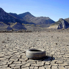 Estado actual del embalse de Barrios de Luna en León, uno de los sistemas más afectados por la sequía.-ICAL