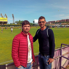 La mejor prueba para el Real Valladolid de que cualquier tiempo pasado fue mejor, reside en la visita de dos de sus ex de la etapa de Primera. Tote (izq.) y Bizzarri vieron el entrenamiento junto a sus ex compañeros Torres Gómez y Javi Jiménez.-A. ALVARADO