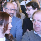 Luis Fuentes, detrás de Herrera y Clemente, dialoga con Fernández Mañueco-ICAL