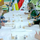 Alumnos del colegio medinense Clemente Fernández de la Devesa en una de las actividades del 'mes del libro'-Clefede