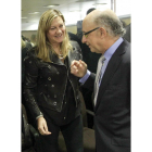 Pilar del Olmo, ayer, con el ministro Cristóbal Montoro.-ICAL