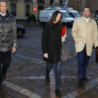 Raquel Gago llega a la Audiencia esta mañana, en compañía de su abogado Fermín Guerrero-ICAL