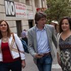 los candidatos socialistas, Virginia Barcones y Carlos Martínez acompañan a la europarlamentaria Iratxe García.-ICAL