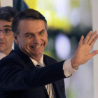 El presidente de Brasil, Jair Bolsonaro, durante un evento en el Parlamento brasileño.-AFP