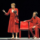 Blanca Portillo y José Luis García-Sánchez, ayer, en el Teatro Calderón.-J.M.LOSTAU