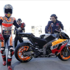 Marc Márquez, en los entrenamientos de Cheste.-EFE / MANUEL BRUQUE