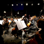 Concierto que la  OSCyLofreció el pasado mes de julio en la Plaza Mayor de Valladolid.-ICAL