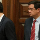 Pedro Sánchez y Óscar López, en una imagen de archivo.-E. M.
