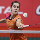 Carolina Marín, durante el partido contra la taiwanesa Yu Po Pai en el Mundial de Yakarta.-AP / ACHMAD IBRAHIM