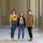 Elena Aitzkoa, Irene de Andrés y Mercedes Mangrané posan ayer en el Museo Patio Herreriano.-PABLO REQUEJO  - PHOTOGENIC