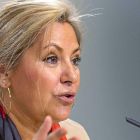 Rosa Valdeón, en la rueda de prensa tras el Consejo de Gobierno.-ICAL