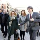 Latorre, Batet, Barcones y Mínguez en la plaza Mayor de Soria.-LUIS ÁNGEL TEJEDOR