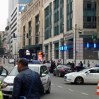 La policía ha bloqueado las calles que dan acceso al centro comercial de Bruselas.-AFP