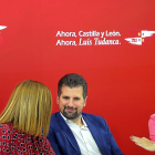 Virgina Barcones, Luis Tudanca y Ana Sánchez, en la última ejecutiva autonómica del Partido Socialista.-ICAL