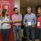 Beatriz Corredor,Esther Peña, Luis Tudanca, Ander Gil y VirginiaBarcones, ayer en Burgos.-ICAL