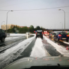 Una de las últimas granizadas que ha sufrido la capital soriana.-ICAL