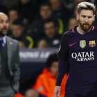 Guardiola y Messi en el partido Manchester C. - Barça, el programa más visto en noviembre en televisión.-Jason Cairnduff