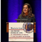 Adriana Ulibarri, durante su discurso.-RAMIRO
