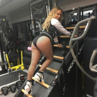 Mariah Carey, en la imagen que ha colgado en las redes sociales: con tacones en el gimnasio.-