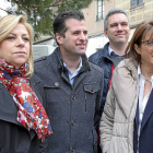 Elena Valenciano, Luis Tudanca, Javier Izquierdo y Soraya Rodríguez ayer, en Medina del Campo-Ical