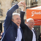 Garicano e Igea, esta mañana en un acto de campaña en Salamanca.-ICAL
