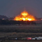 Explosiones provocadas por los bombardeos aéreos de las fuerzas gubernamentales el 24 de julio.-JALAA MAREY (AFP)