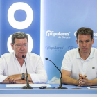 César Rico y Borja Suárez, ayer en la sede del PP de Burgos.-S. OTERO