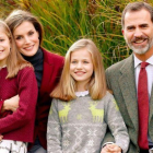 De izquierda a derecha, la princesa de Asturias Leonor, la reina Letizia, la infanta Sofía y el rey Felipe VI.-