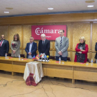 El presidente de la Cámara de Comercio, Industria y Servicios de Burgos, Antonio Méndez Pozo, acompañado de los plenarios, ofrece una rueda de prensa para informar sobre el posicionamiento de esta institución ante las próximas elecciones generales del 20 -ICAL
