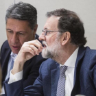Xavier García Albiol y Mariano Rajoy, el pasado 19 de diciembre en Girona.-JORDI RIBOT PUNTI / ICONNA