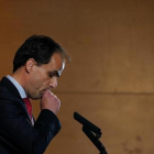 Javier Ramos, rector de la URJC, en la rueda de prensa que ofreció el pasado viernes-JOSE LUIS ROCA