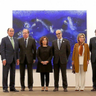 Soraya Sáez de Santamaría, Juan Vicente Herrera y autoridades regionales, locales y de la universidad asisten al acto de inauguración de la exposición.-ICAL