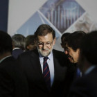 Mariano Rajoy, este miércoles a su llegada a la Cámara de Comercio.-EFE / EMILIO NARANJO