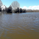 El desbordamiento del Adaja inunda el campo de fútbol de la zona de Santiago, en la ciudad de Ávila.-ANTONIO GARCÍA
