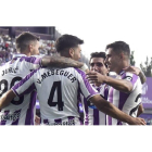 Los jugadores del Real Valladolid celebran el 3-0. / LALIGA