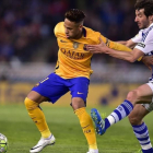 Neymar, durante un encuentro con el Barça.-AP / ALVARO BARRIENTOS