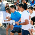 Pedro Sánchez, durante la carrera por el centro  de Madrid.-JUAN MEDINA (REUTERS)