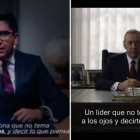 Comparación de los dos vídeos en los que se evidencía el plagio que un exalcalde mexicano ha hecho de un discurso de la serie de Netfix 'House of cards'.-EL PERIÓDICO