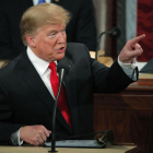 Trump en su segundo discurso sobre el Estado de la Unión.-REUTERS