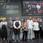 José Castrodeza, Jesús Julio Carnero, Víctor Martín, María José Hernández, Raúl del Mora, Yolanda Martín, durante la presentación de la oferta gastronómica de la Diputación en Madrid Fusión.-ICAL