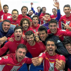 ‘Selfie’ del equipo rojiblanco tras ganar en Salamanca.-AT. TORDESILLAS
