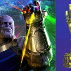 A la izquierda, Thanos con el guantelete del infinito y a la derecha, el relicario con la mano incorrupta de santa Teresa.-EL PERIÓDICO