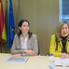 Irene Núñez y Pilar del Olmo, ayer, en la presentación de las medidas al sector del comercio.-ICAL